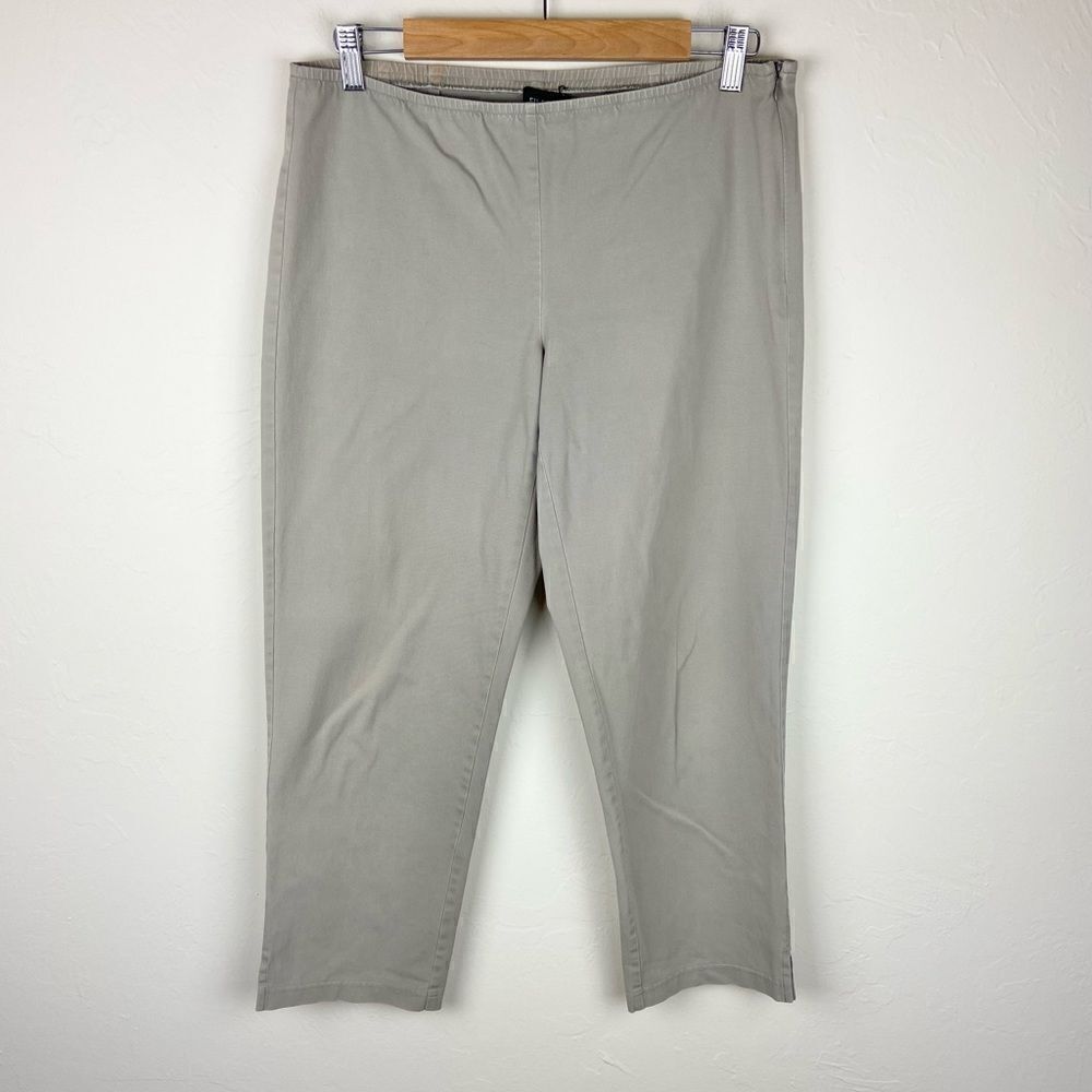 Eileen Fisher Straight Leg Ankle Crop Pant - Light Brown